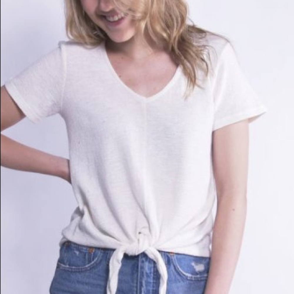 Burnt orange crop top front tie